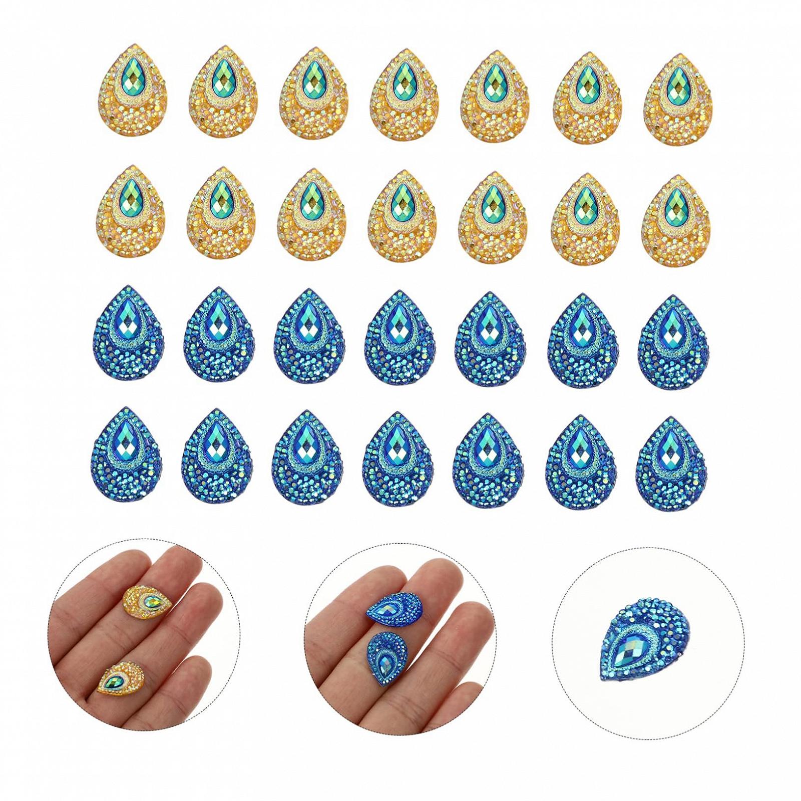 Стразы каплевидные 100 шт., Набор стеклянных камней для рукоделия, украшений, хрустальные камни, смола, фото №3