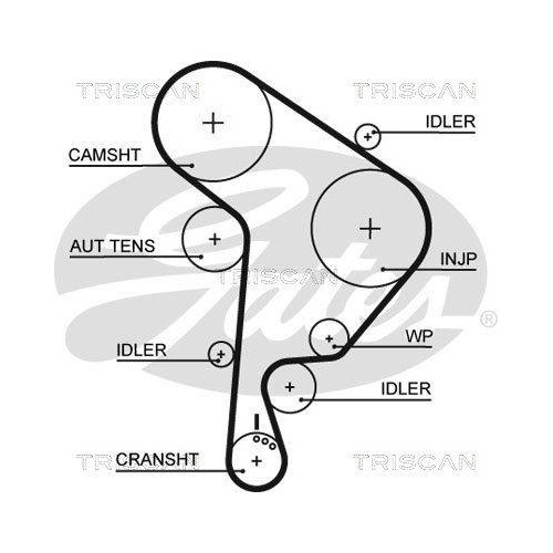 Комплект ременя ГРМ TRISCAN 8647 29086 для VW, фото №2