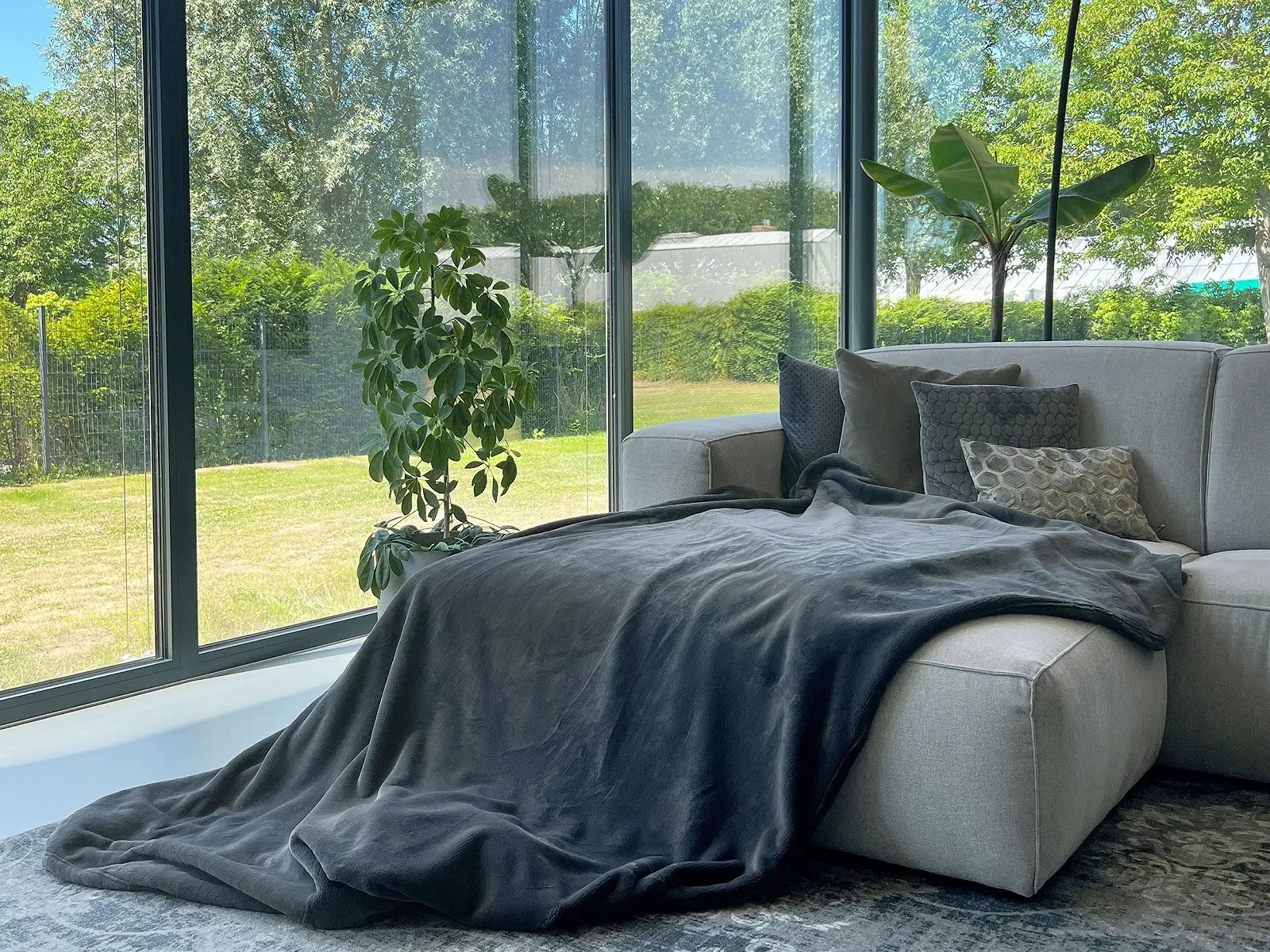 Одеяло ZOLLNER Мягкое 150 x 200 см Серое, фото №4