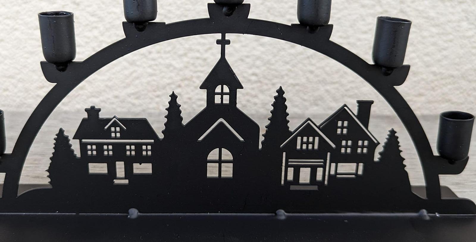 Подсвечник Light Arch Christmas Village Candle Holder Swag Arch Christmas Черный, фото №3
