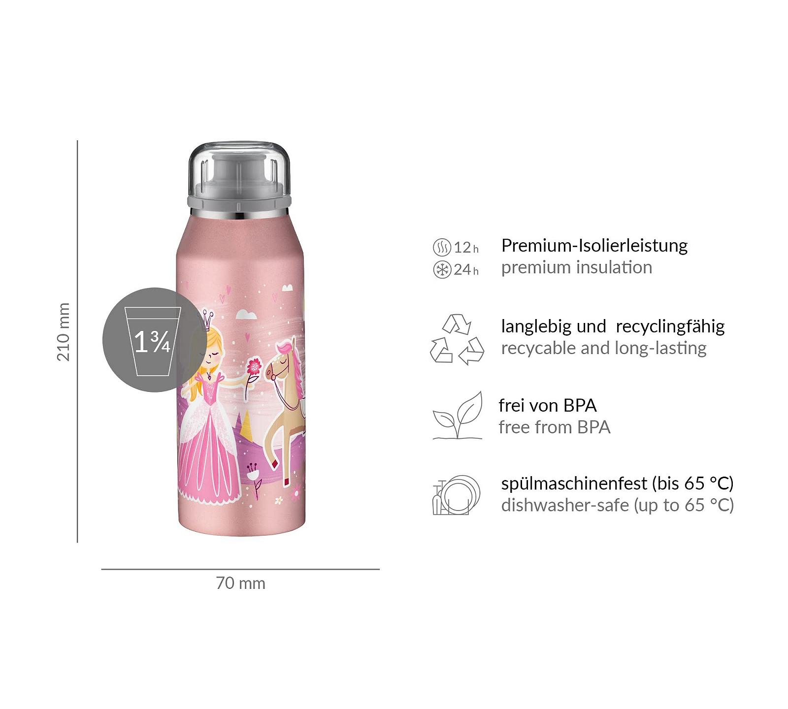 Дитяча термопляшка alfi IsoBottle Princess 5677.202.035 350 мл Нержавіюча сталь Герметична BPA Free, фото №6 Дитяча термопляшка alfi IsoBottle Princess 5677.202.035 350 мл Нержавіюча сталь Герметична BPA Free, фото №6