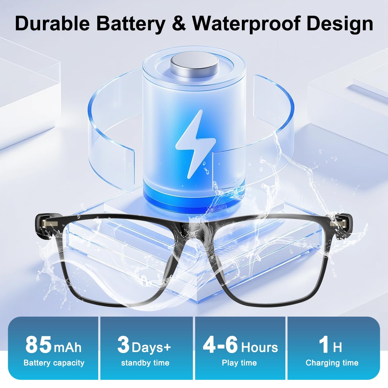 Умные очки Bluetooth AI с поддержкой более 160 языков, линзы, фото №5