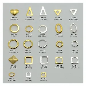 Металлические заклепки для ногтей Круглый Золотой Серебряный JM65-87, 100 шт. synthetic.ua - Фото 1