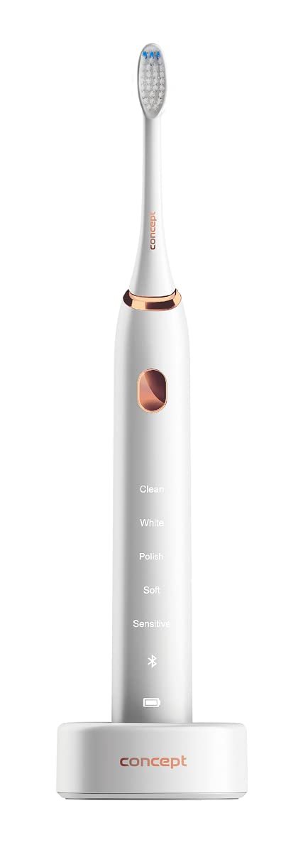 Зубная щетка звуковая Concept ZK5000 с приложением Perfect Smile и зарядкой, дорожный футляр, белая, фото №14
