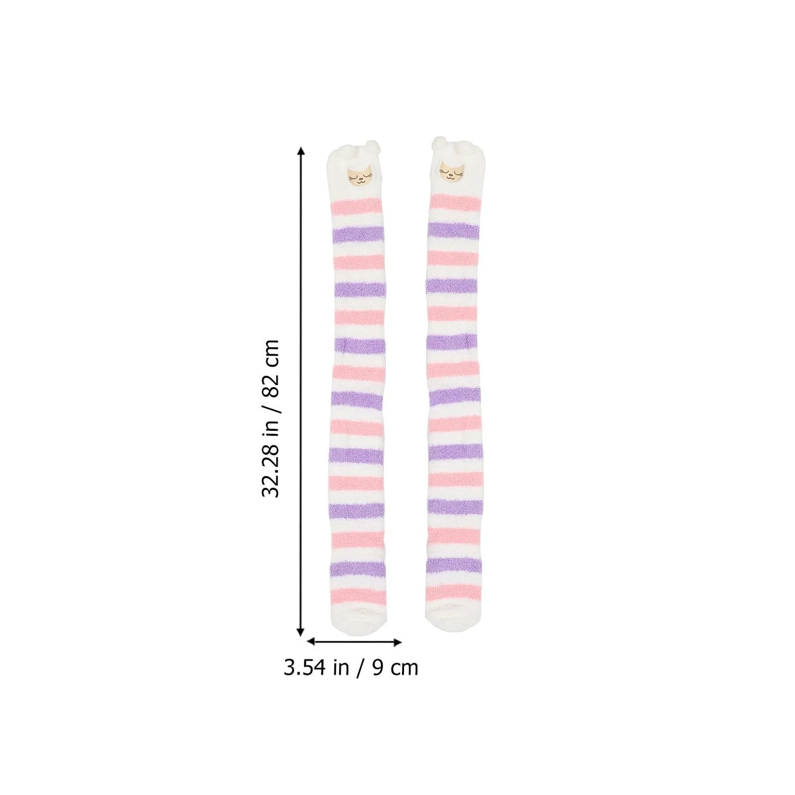 Высокие носки выше колена HEMOTON Флисовые для девочек Зимние Теплые Мягкие Комфортные для ежедневного сна на Рождество, фото №2