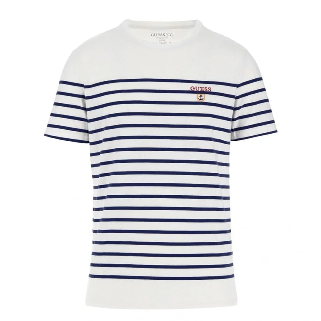 Футболка GUESS JEANS WHITE BLUE STRP, фото №3