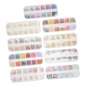 Стразы для ногтей Healvian, набор, жемчуг для ногтей, аксессуары для ногтей, блестки для ногтей, украшения для пальцев рук и ног для домашнего использования - Фото 1