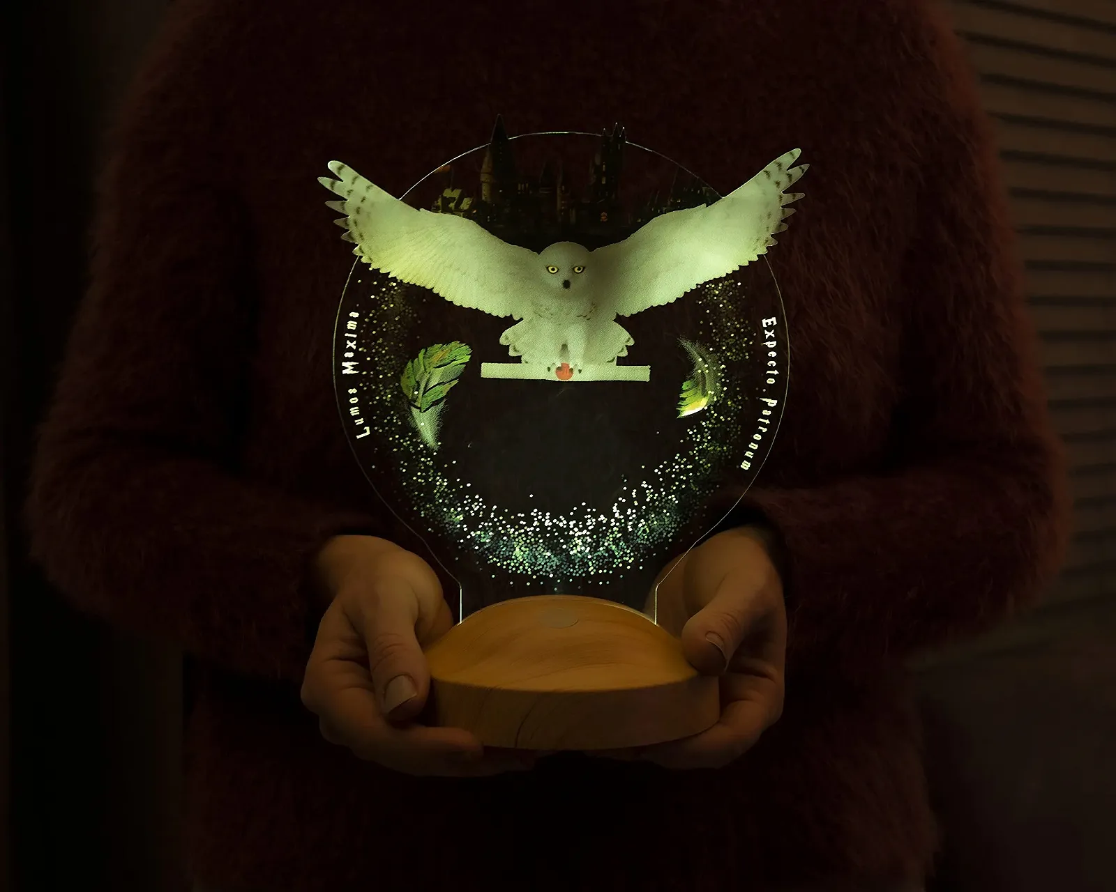 Нічник Geschenkelampe Hedwig Сова 3D LED, фото №2