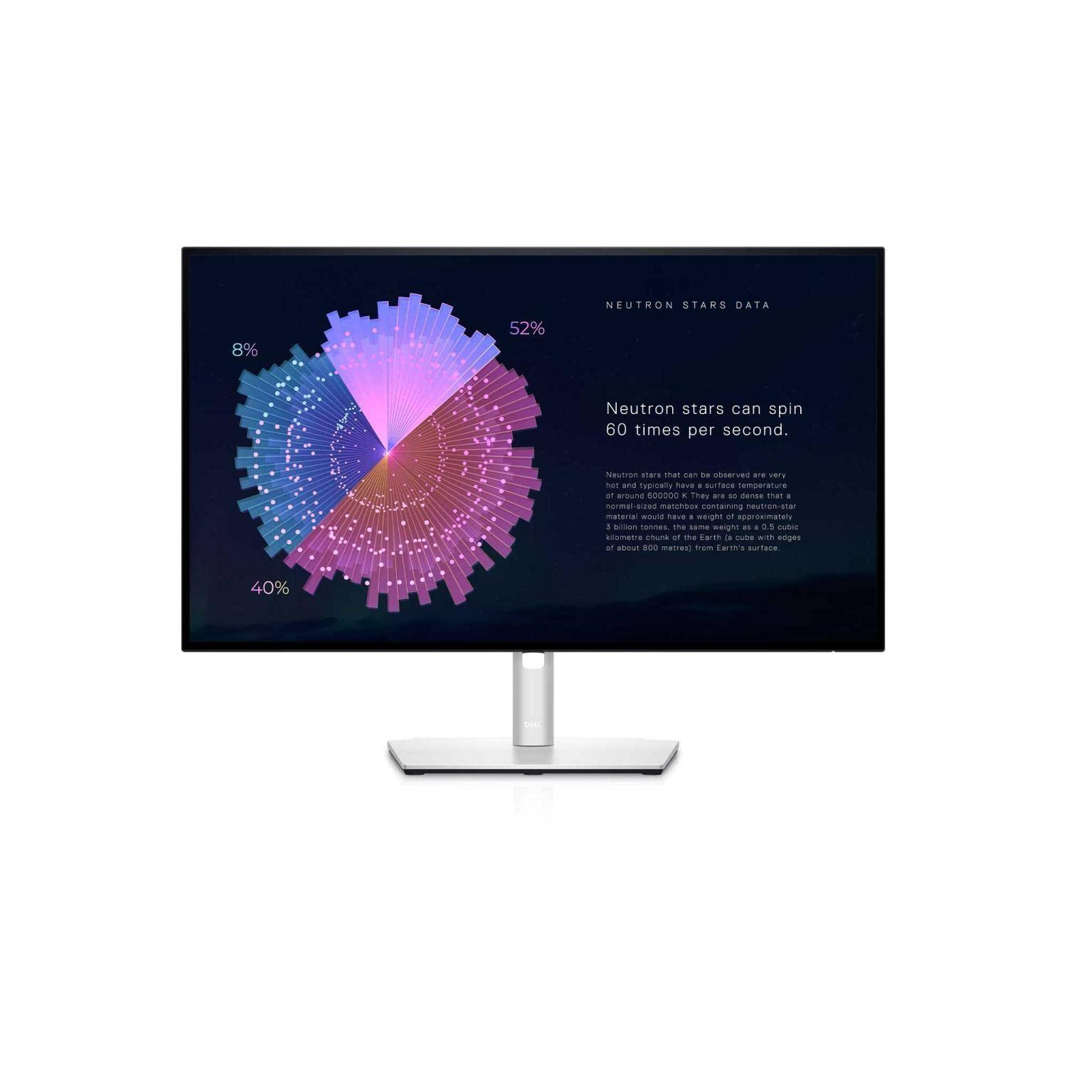 Монітор Dell UltraSharp U2722DE USB-C 27 дюймів QHD 2560 x 1440 60Hz IPS 5ms 100% sRGB 3x USB-C 2x DisplayPort HDMI 4x USB RJ45 сріблястий, фото №1