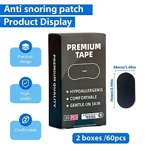 Смужки для рота 2 упаковки, пластир для рота для сну, засіб від хропіння synthetic.ua - Фото 1