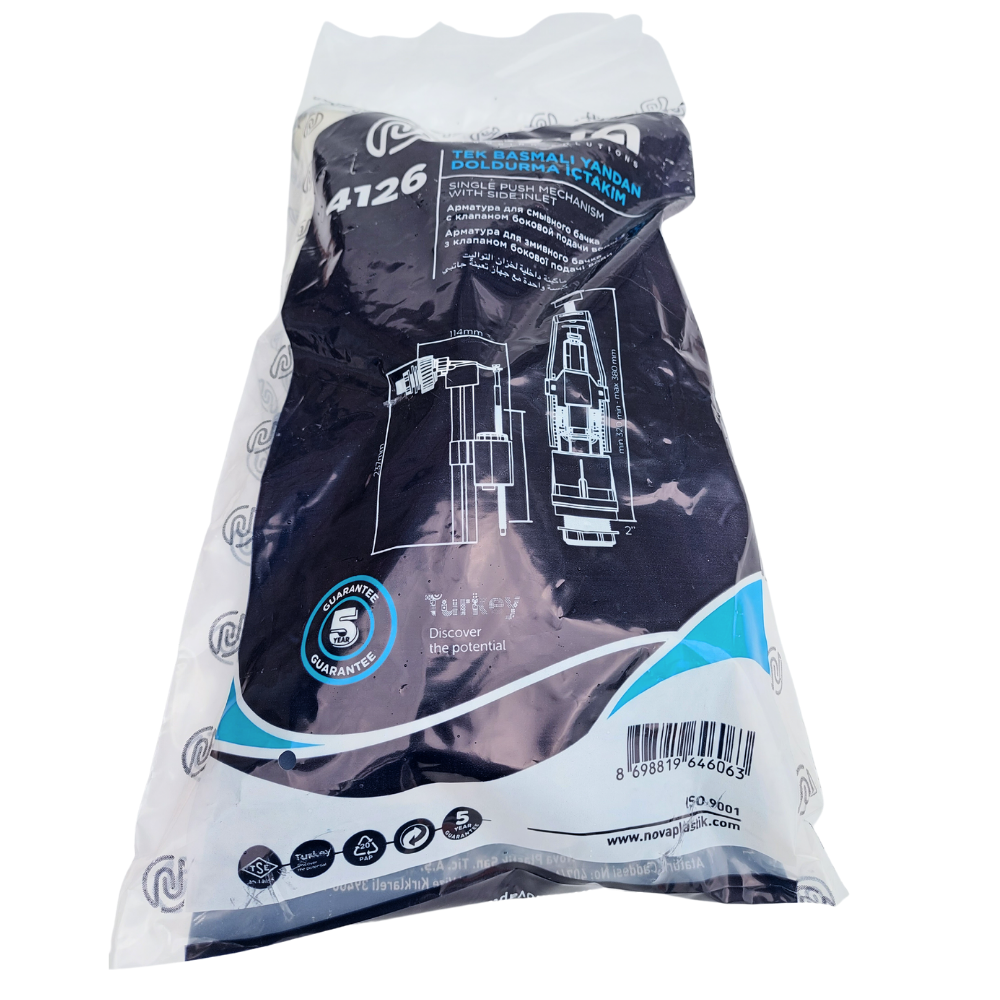 Арматура для унітазу бічне підведення 1/2 Nova 4126, фото №4