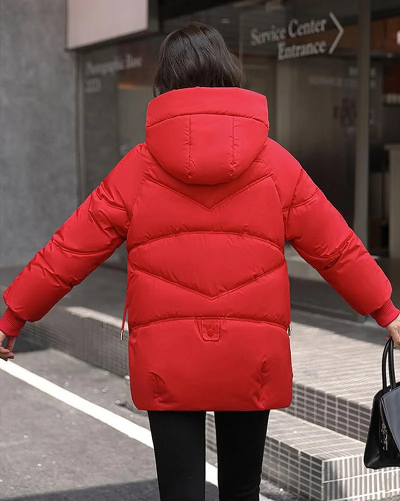 Куртка Nemopter Жіноча стьобана зимова тепла з капюшоном Коротка з кишенями, фото №3