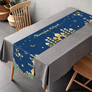 Купити Ранер PARSUP Ramadan Mubarak 180 x 35 см темно-синя/золота - Фото 1 Ранер PARSUP Ramadan Mubarak 180 x 35 см темно-синя/золота - Фото 1