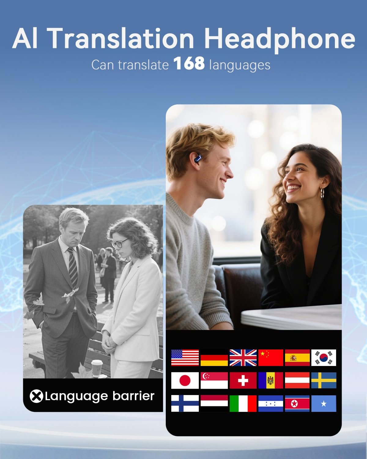 Навушники-перекладачі ANSTEN Ki, Bluetooth 5.4, 168 мов, фото №2