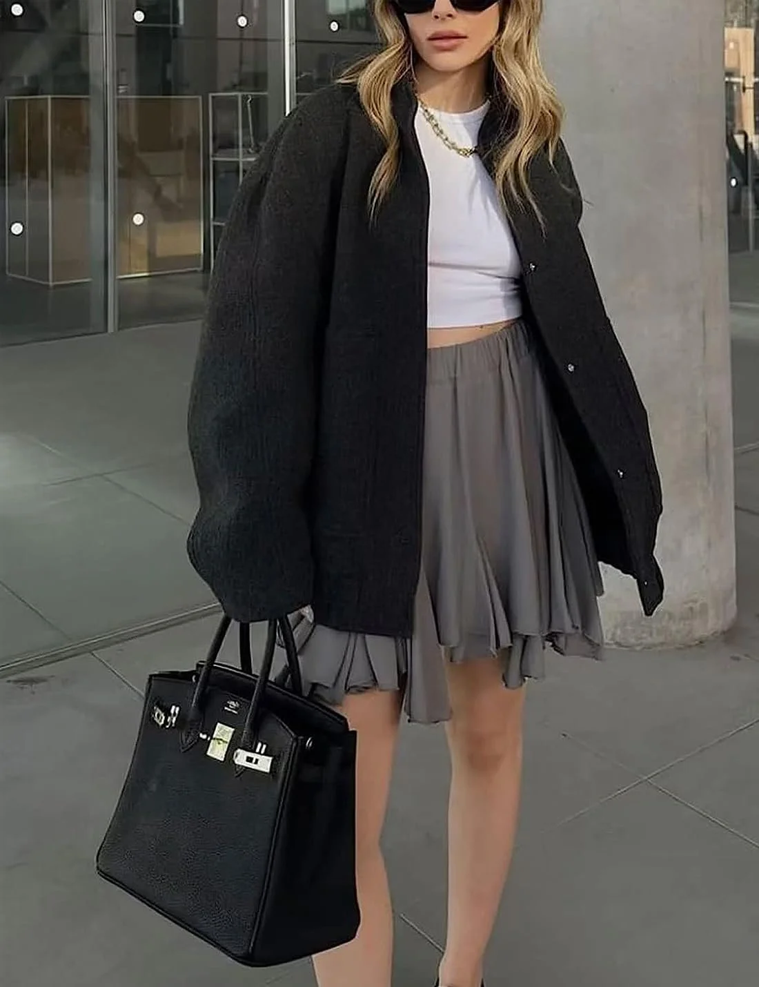 Жіноча куртка-бомбер Sukany, з вовни, на ґудзиках, вільного крою, університетська, з довгими рукавами, фото №3 Жіноча куртка-бомбер Sukany, з вовни, на ґудзиках, вільного крою, університетська, з довгими рукавами, фото №3