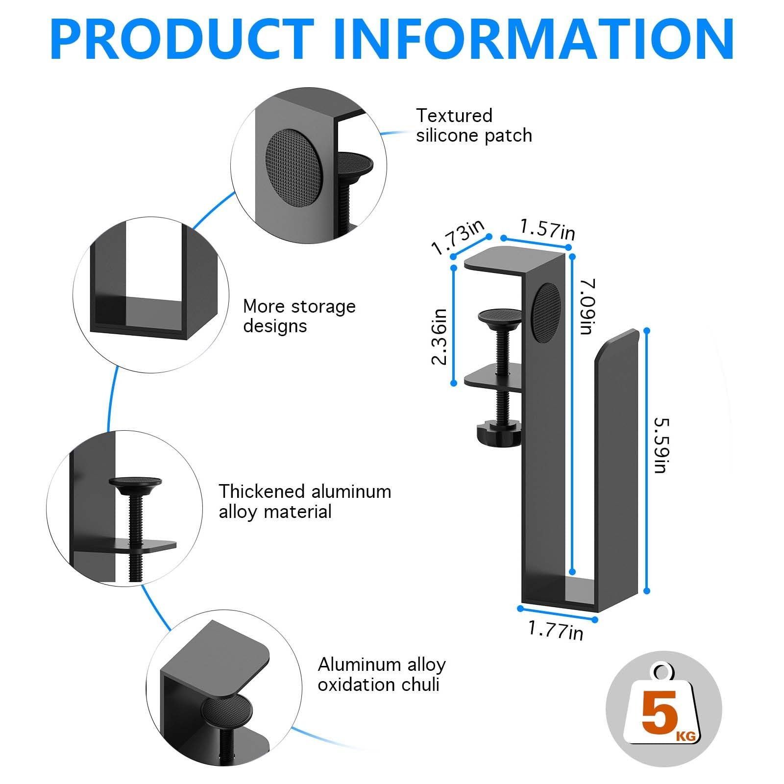 Держатель для ноутбука подвесной (2 шт.) Регулируемый для стола для офиса и дома, фото №8 Держатель для ноутбука подвесной (2 шт.) Регулируемый для стола для офиса и дома, фото №8