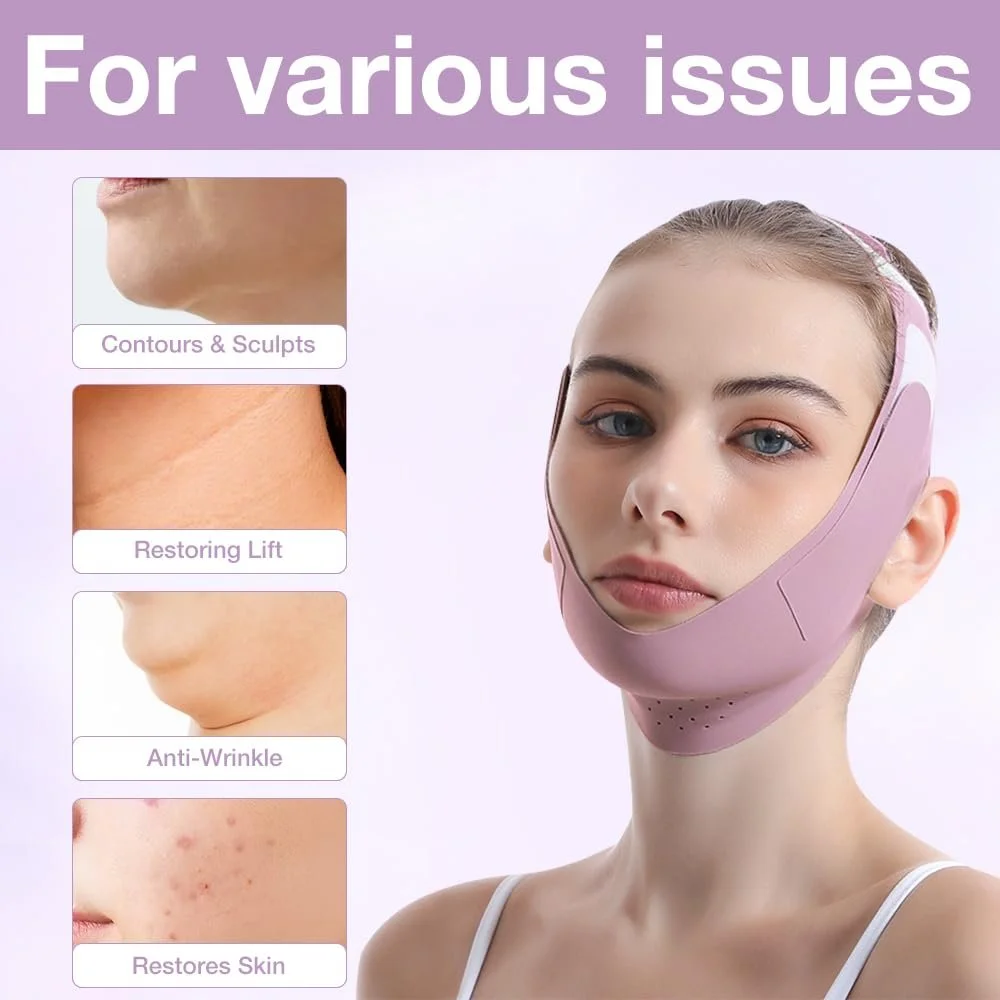 Маска для удаления двойного подбородка HIULLEN V Line Лифтинг для подтяжки V-образной линии лица, многоразовая, для упругости и контура, фото №3