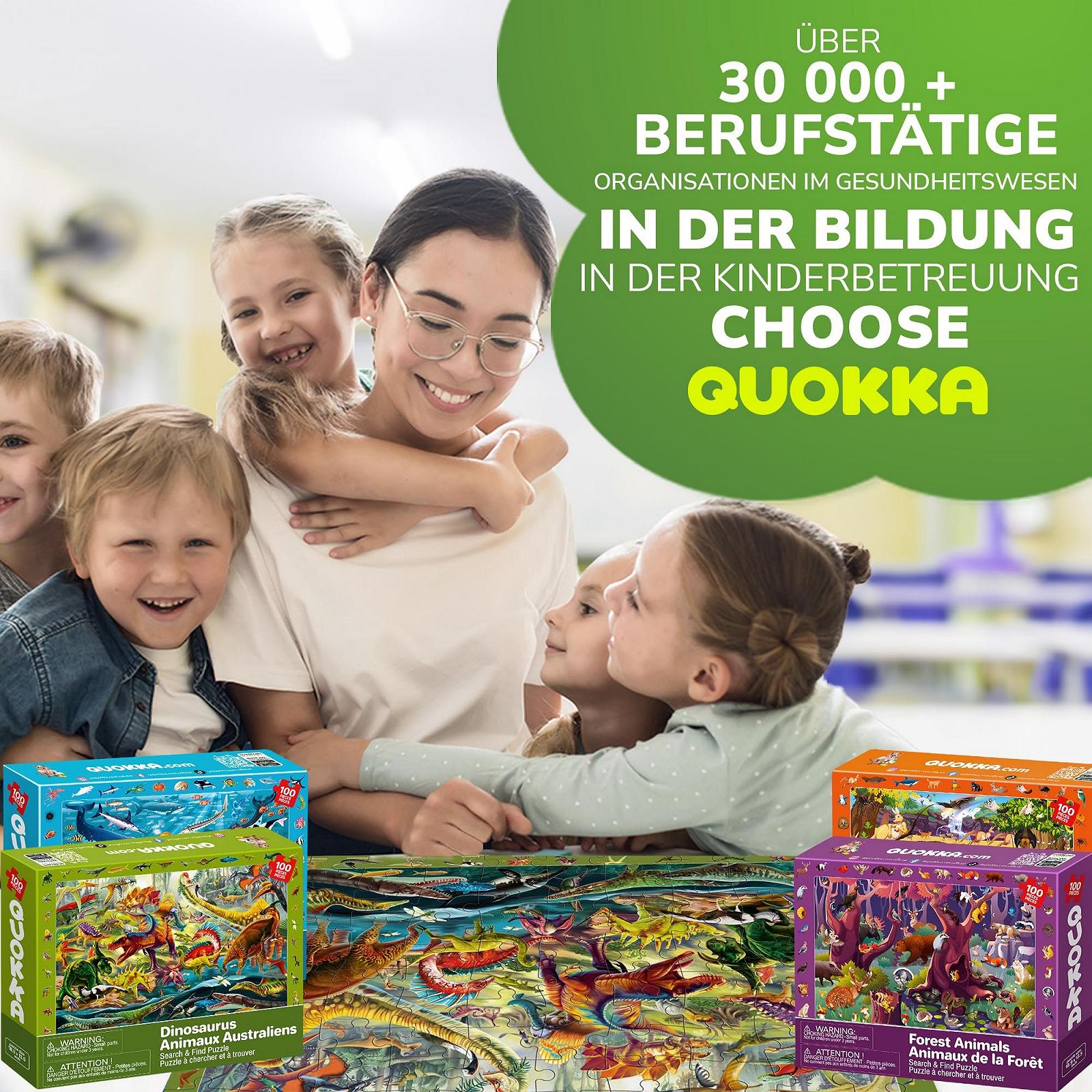 Напольный пазл Quokka Forest Sea Animals & Dinosaurs набор из 3 игр 100 элементов, фото №7 Напольный пазл Quokka Forest Sea Animals & Dinosaurs набор из 3 игр 100 элементов, фото №7