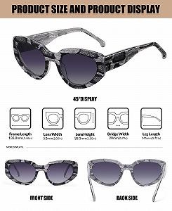 Сонцезахисні окуляри котяче око DUCO Ретро Поляризовані для чоловіків і жінок UV400 Захист Ацетатна оправа Вінтажні відтінки DC1103 synthetic.ua - Фото 1