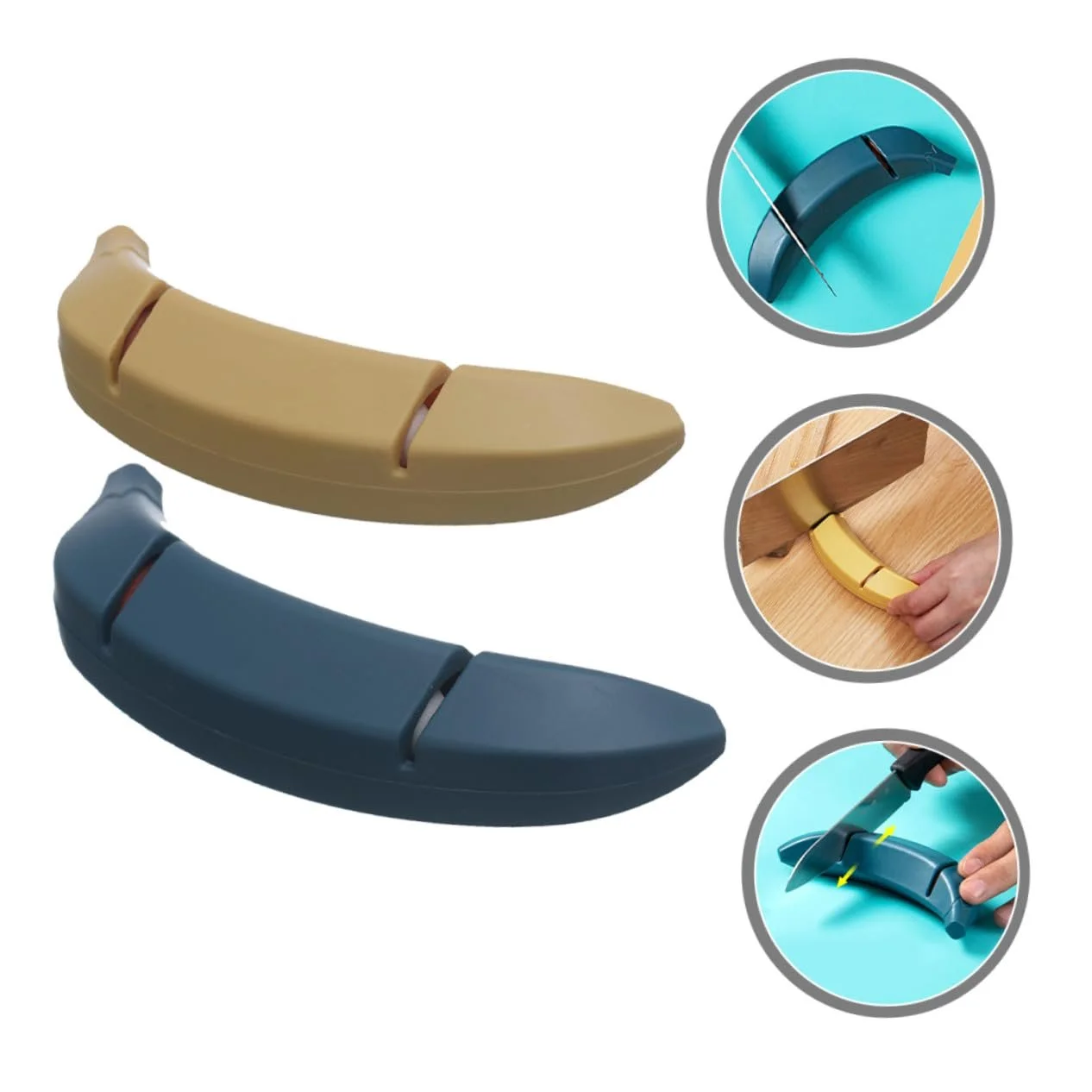 Точилка для кухонных ножей SOIMISS Набор 2 шт. Форма банана Эргономичная Нескользящая, фото №4