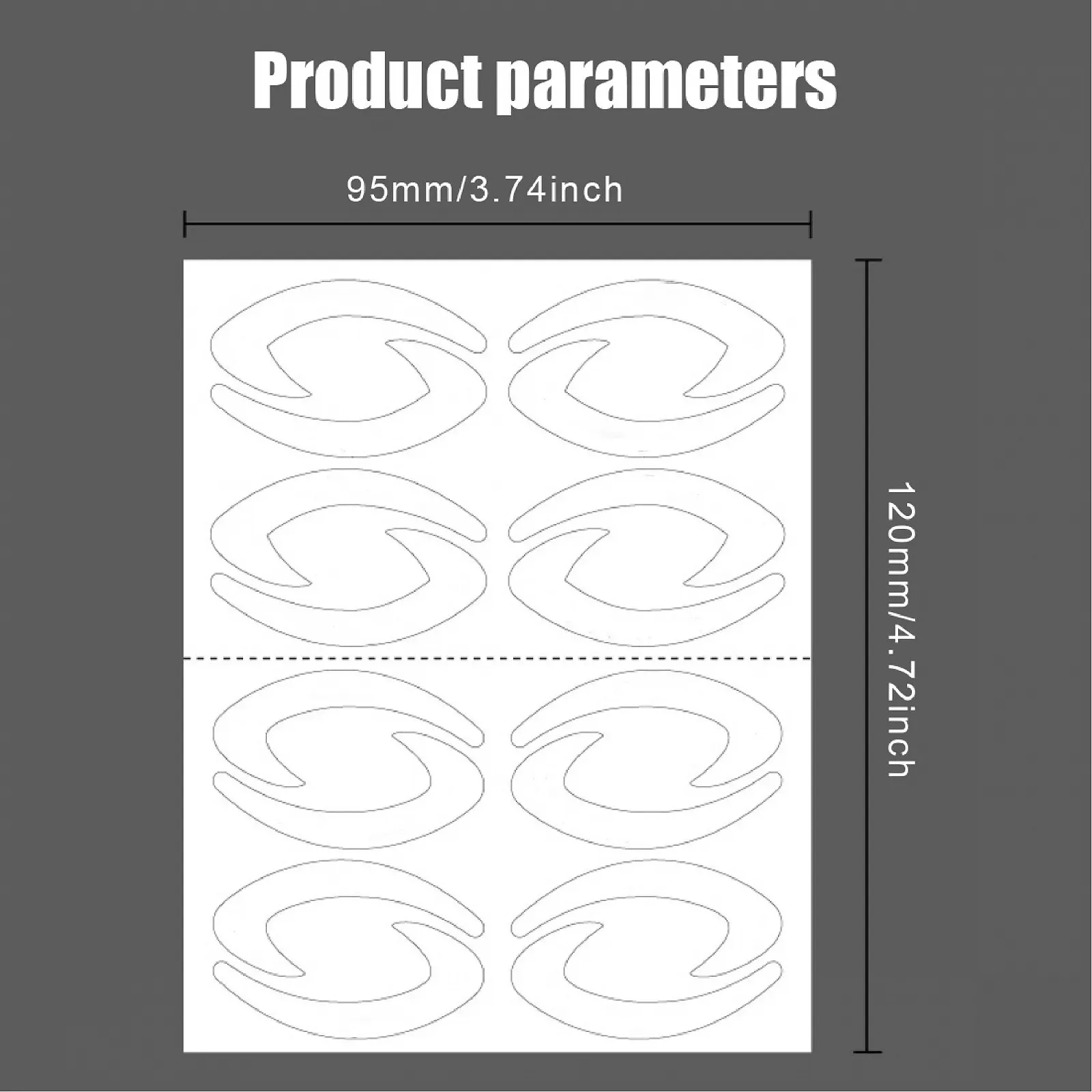 Набір трафаретів для підводки очей тіней Jitnga 12 шт., фото №2