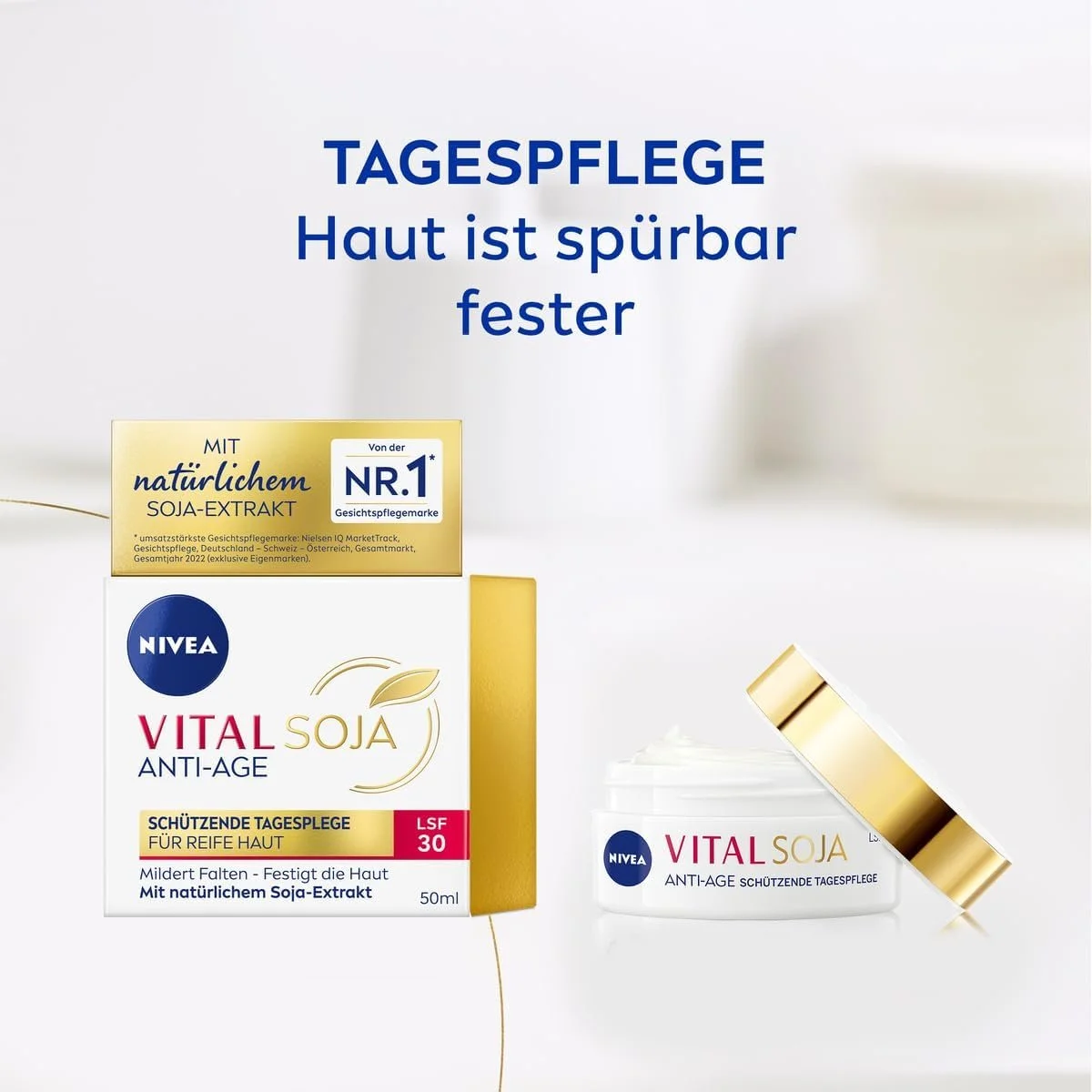 Денний антивіковий крем для обличчя Nivea Vital Soy SPF 30 50 мл, фото №2 Денний антивіковий крем для обличчя Nivea Vital Soy SPF 30 50 мл, фото №2