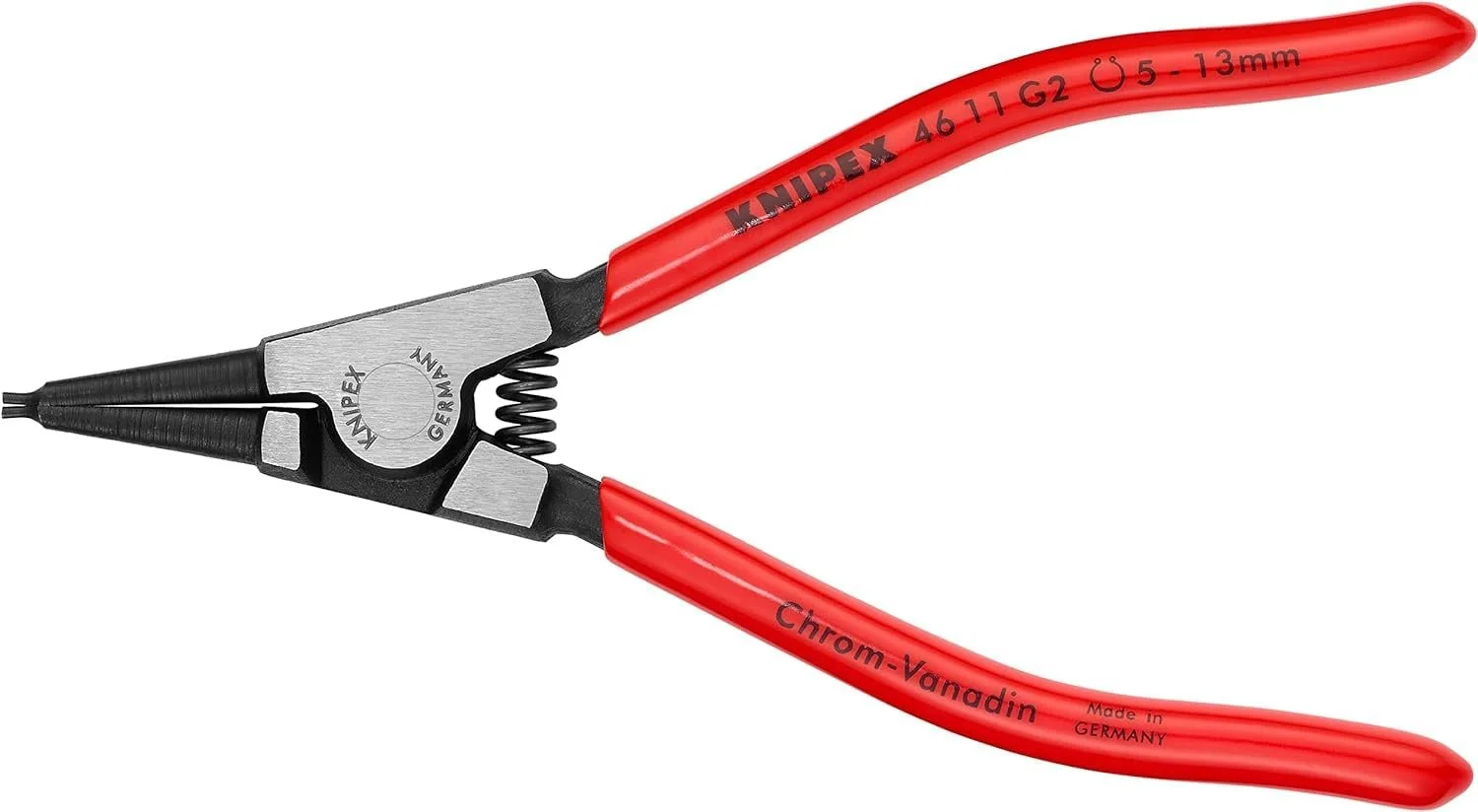 Плоскогубцы для стопорных колец на валах Knipex 46 11 G2, черные, араментированные, с пластиковым покрытием, 140 мм, фото №3