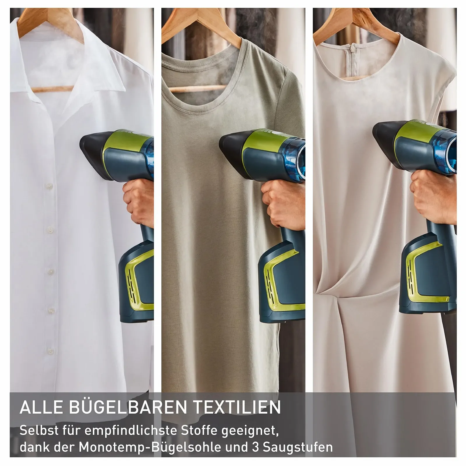 Отпариватель Tefal Aero Steam DT9810F0 керамическая подошва 20 г/мин 100 мл 1400 Вт синий/зеленый, фото №7