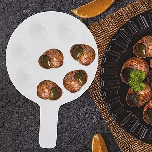 Форма для улиток Cabilock керамическая с ручкой большая белая - Фото 1