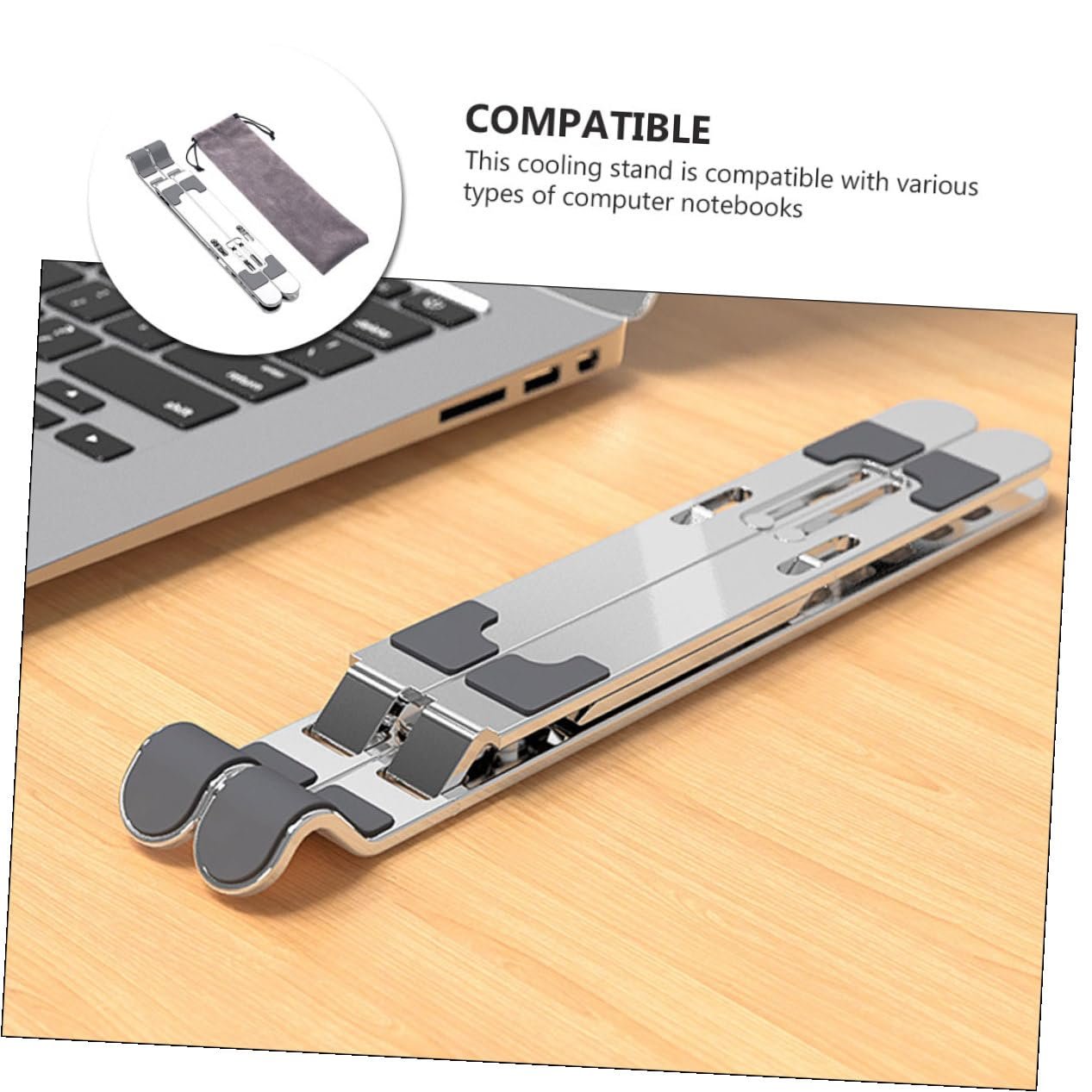 Підставка для ноутбука Розкладний з регулюванням висоти Алюмінієвий сплав, фото №6 Підставка для ноутбука Розкладний з регулюванням висоти Алюмінієвий сплав, фото №6