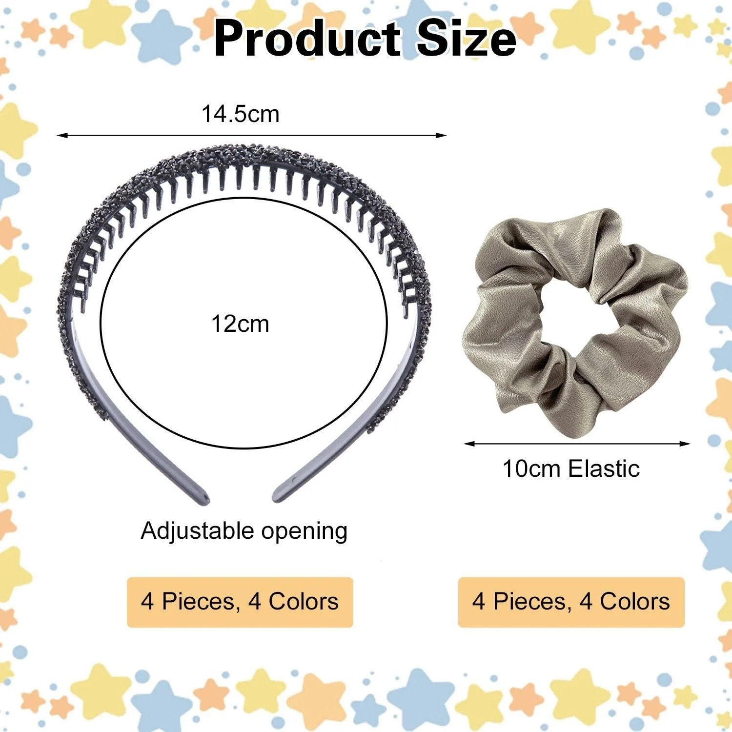 Обруч Elee из Rhinestone, 4 шт, фото №2