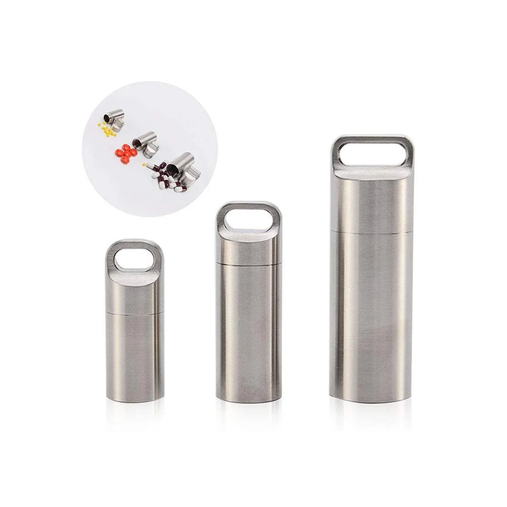 Міні капсула з нержавіючої сталі Водонепроникна Контейнер для виживання EDC L, фото №2