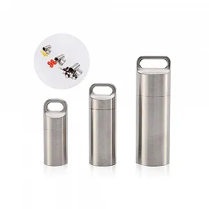 Міні капсула з нержавіючої сталі Водонепроникна Контейнер для виживання EDC L synthetic.ua - Фото 1