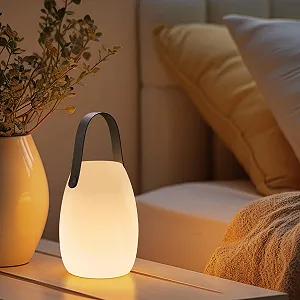 Настільна лампа вулична Набір 2 шт. LED Бездротова 8 кольорів Димування Дистанційне керування IP44 Акумулятор 8-10 год Trumpet Silicone Carrying Handle synthetic.ua - Фото 1