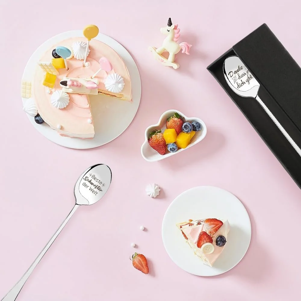 Ложка Подарунок сестрі, Подарунок подяки, Подарунок для сестри, Набір з 2 гравірованих кавових ложок, фото №4 Ложка Подарунок сестрі, Подарунок подяки, Подарунок для сестри, Набір з 2 гравірованих кавових ложок, фото №4