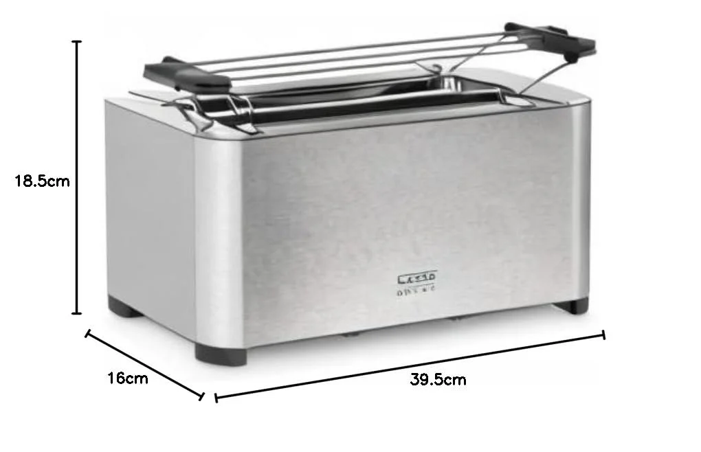 Тостер CASO Classico T 4 Design, корпус з нержавіючої сталі, оптимальне регулювання рівня підсмажування на 5 рівнях, включає насадку для булочок, з додатковим підігрівом, функцією розморожування, для 4 скибочок тосту, фото №9