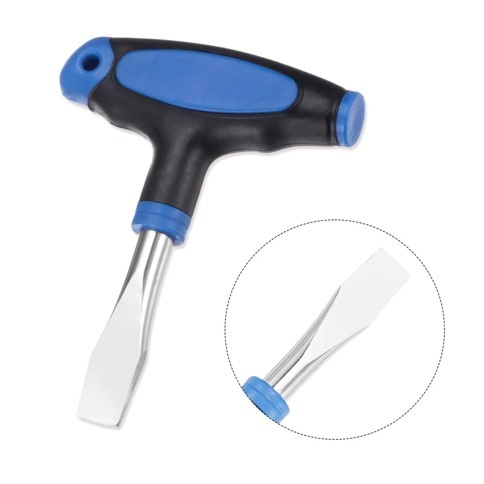 Викрутка шліцова 12 мм з T-подібною рукояткою вуглецева сталь Синій Чорний, фото №3