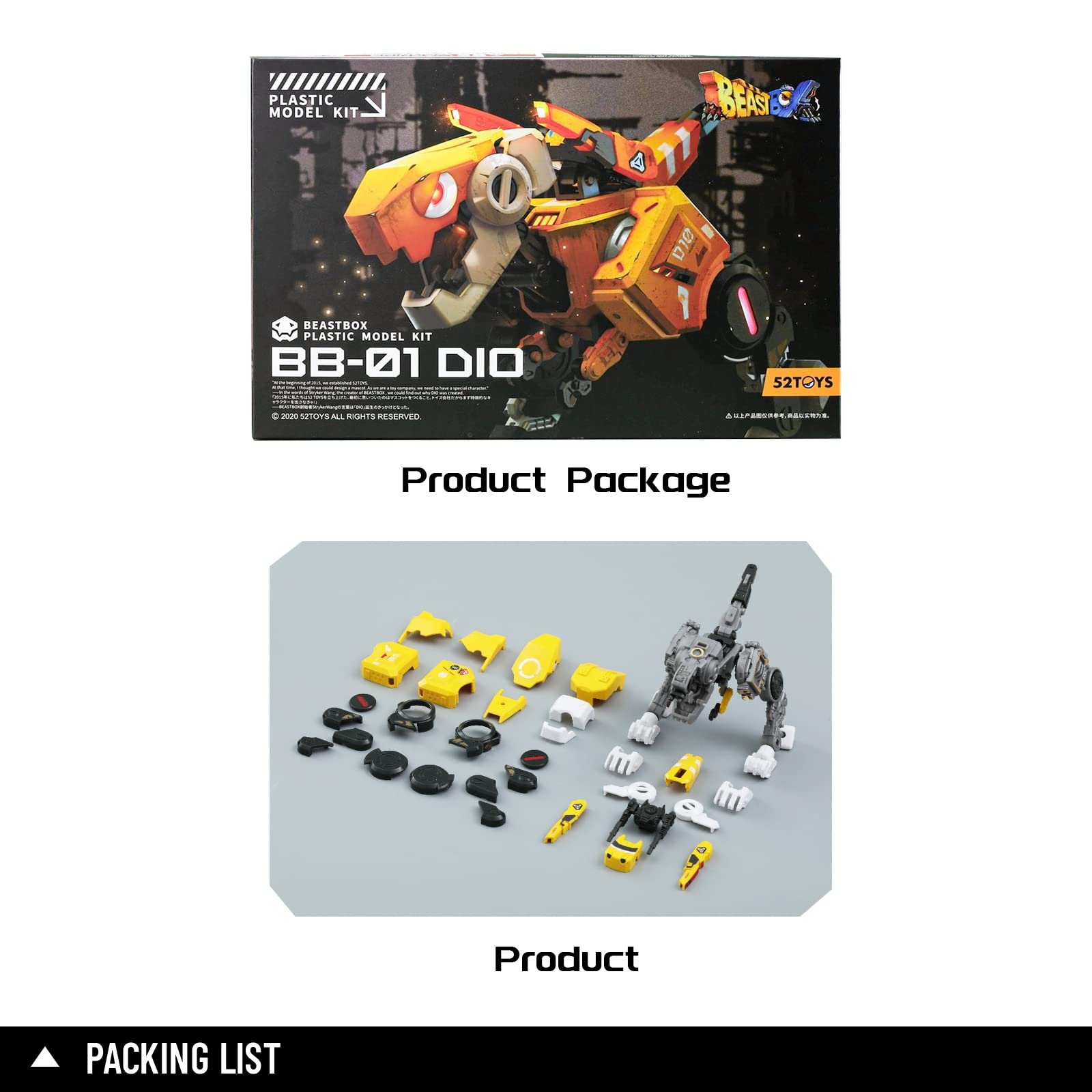 Модель із пластику 52TOYS Beastbox Series DIO, іграшка-трансформер, динозавр, різнокольоровий, фото №6