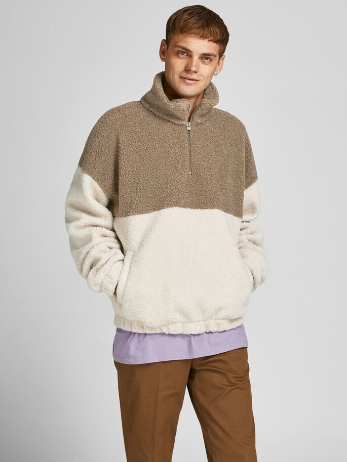 Світшот JORMACAN SWEAT HOOD 12200198-Malt Ball-Fit:OVERSIZE/CUT Jack&Jones XL, фото №1