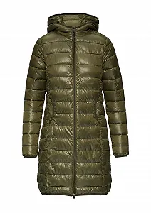 Жіноче стьобане пальто QS з капюшоном - Фото 1