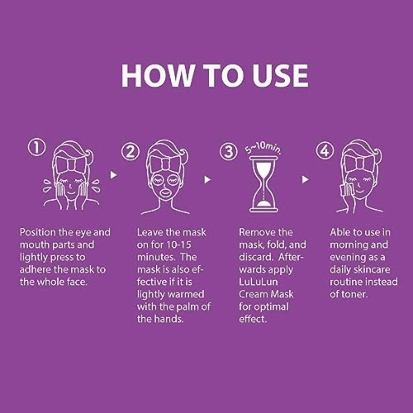 Тканинна маска Lululun Over 45 Clear - антивікова, зволожуюча (7 штук), фото №7