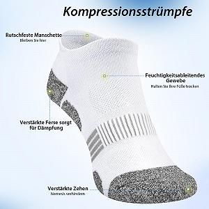 Спортивные компрессионные носки Yootiko (6 пар) Unisex для бега и пешего туризма для мужчин и женщин - дышащие, нескользящие, для тренировок, отдыха и повседневного использования synthetic.ua - Фото 1