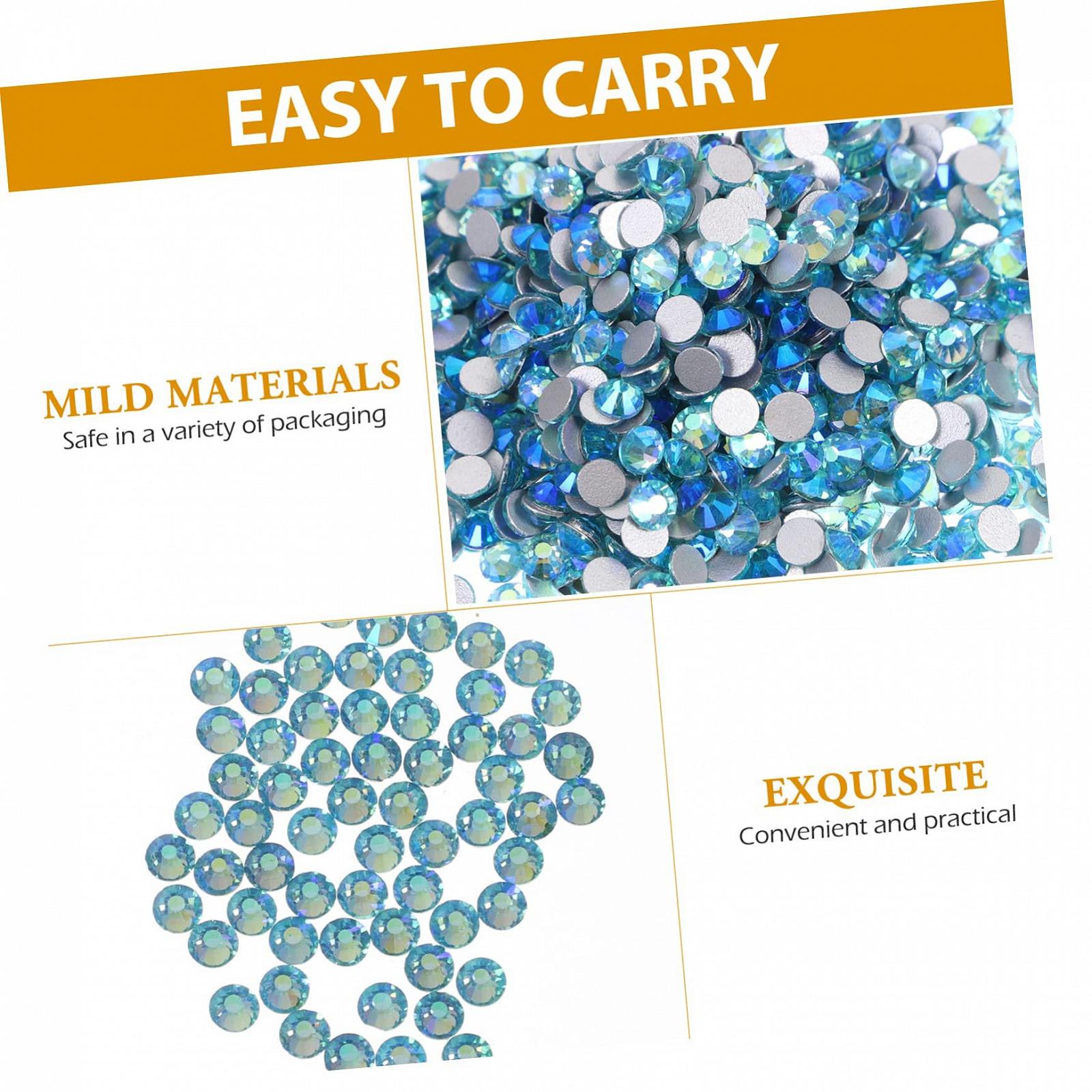 Стразы Плоские Healvian, 1440 шт, Стекло, Синие, фото №4