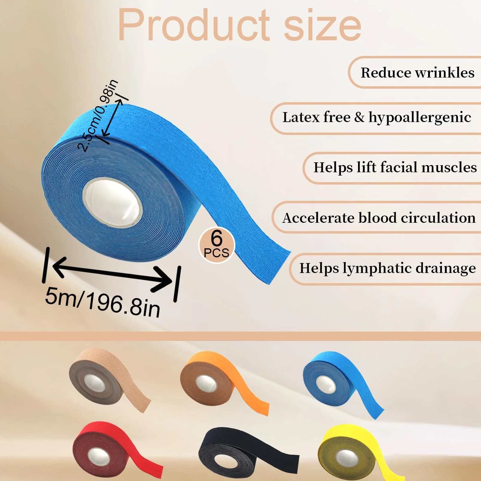 Стрічка для підтяжки обличчя ZITUZY, 6 шт, проти зморшок, фото №2 Стрічка для підтяжки обличчя ZITUZY, 6 шт, проти зморшок, фото №2