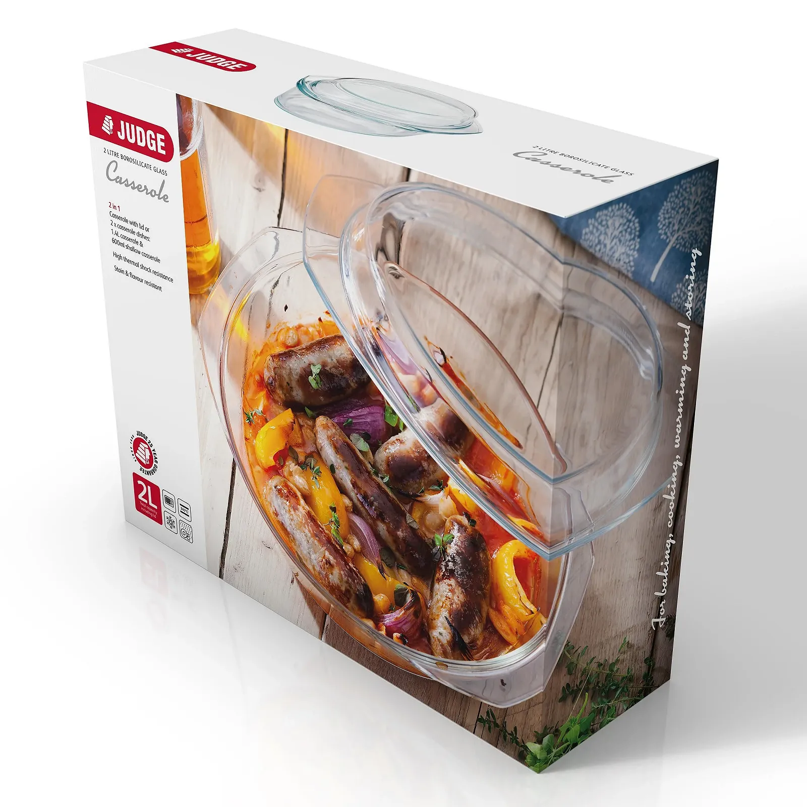 Форма для запікання Judge Kitchen скляна з кришкою 2 л, фото №4