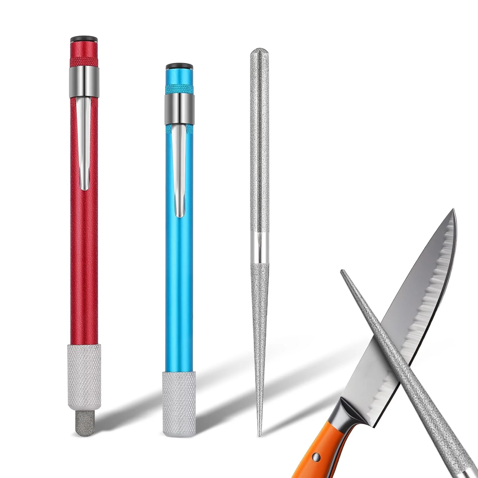 Алмазні точилки для ножів 2 шт. висувний точильний стрижень у формі ручки, фото №1 Алмазні точилки для ножів 2 шт. висувний точильний стрижень у формі ручки, фото №1