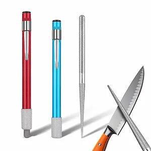 Алмазні точилки для ножів 2 шт. висувний точильний стрижень у формі ручки - Фото 1