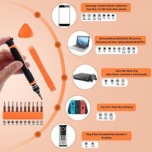 Набір викруток ASTARON 17 в 1 для ремонту Macbook з T3 T4 T5 T6 T8 P2 P5 PH000 Ph00 Y00 Magnetic Torx Bit і інструментом відкривання для ноутбука, MacBook Air і Pro, Xbox, PS4 synthetic.ua - Фото 1