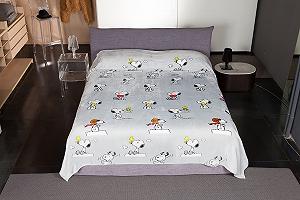 Покрывало Kanguru Флисовое одеяло для двуспальной кровати Микрофибра Snoopy Peanuts Серый, 230 x 230 см Летнее одеяло Покрывало для спальни synthetic.ua - Фото 1