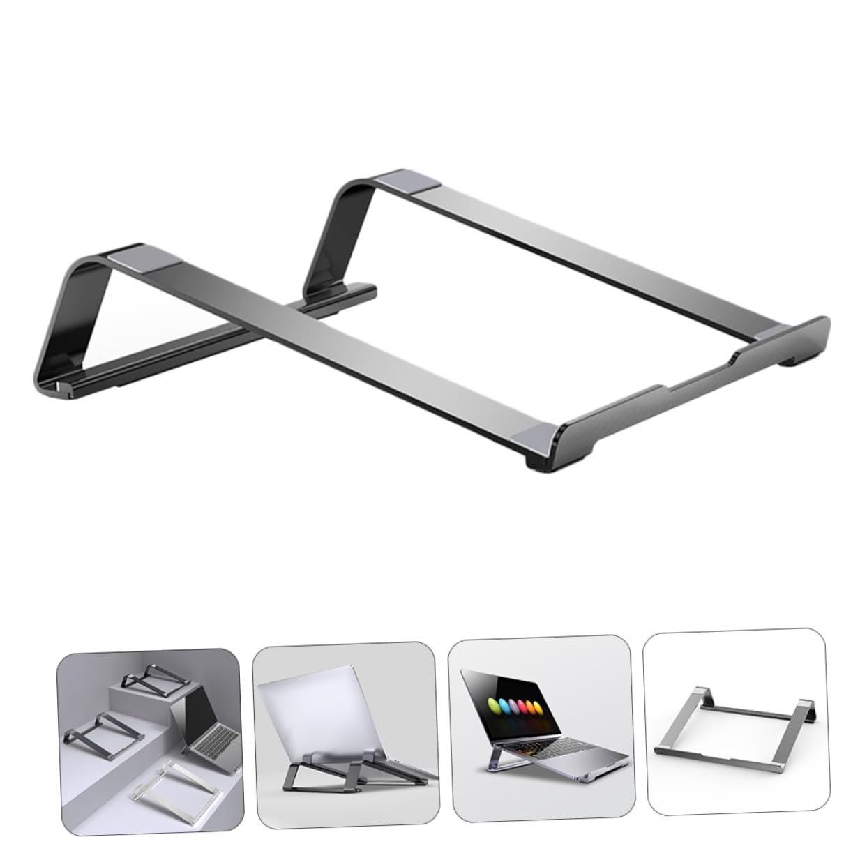 Подставка для ноутбука алюминиевая эргономичная с открытой теплоотдачей Нескользящая подставка и прочная износостойкая конструкция для улучшенного комфорта и охлаждения, фото №9